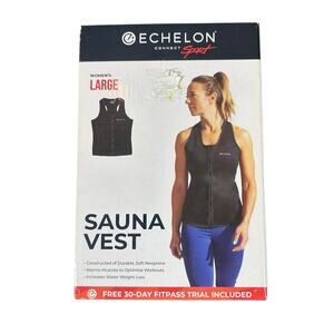 Echelon Connect Sport Black Womens L Neoprene Zipper Sauna Vest Weight Loss NEW